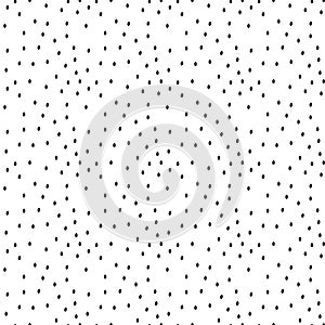 Vector illustration of seamless black dot pattern with different grunge effect rounded spots isolated on white