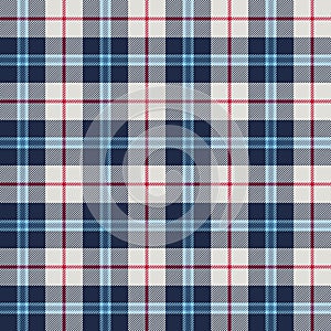 Vector illustration of seamless blue and white tartan background
