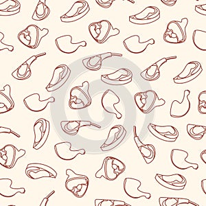 Vector seamless pattern with meat photo
