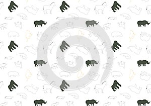 Vector illustration of seamless pattern of animals