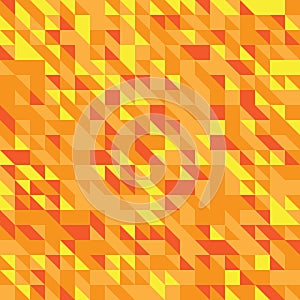 Vector illustration of a seamless pattern of simple triangles in different shades of yellow, orange, red colors