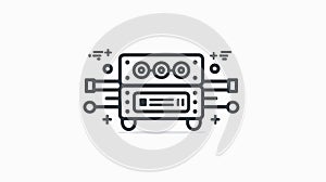 Professional Web Hosting Server Data Outline Icon Vector Illustration