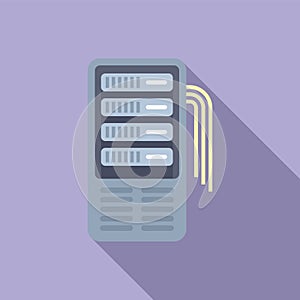 Flat design data center server rack illustration