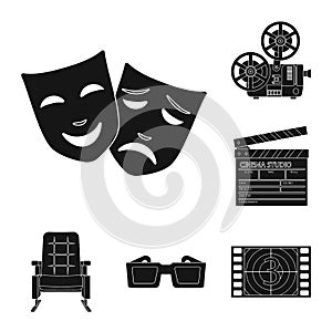 Vector illustration of session and viewing symbol. Collection of session and theater stock symbol for web.