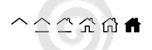 Vector illustration with a set of 6 home icons with different complexity. It represents a concept of household