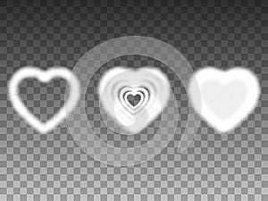 Vector illustration set air heavenly smoke heart