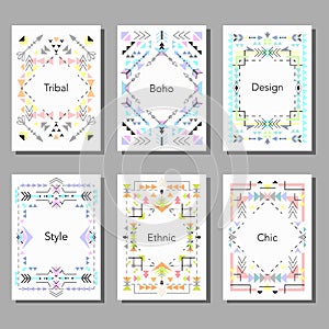 Vector illustration set of artistic colorful universal cards