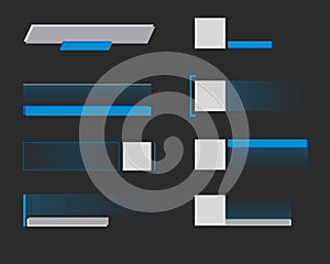 Vector illustration. Set of blank borders for information, graphs, charts. Bars with negative space to insert young