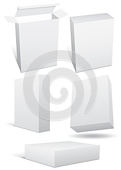 Vector illustration set of blank retail box