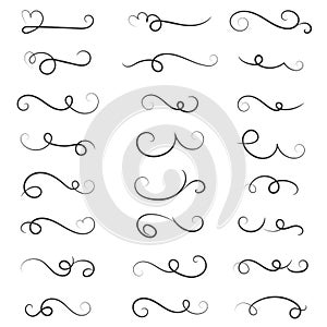 Vector illustration set of border calligraphic and dividers decorative