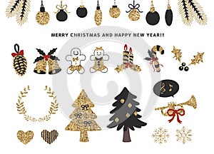 Vector illustration. set of christmas icons