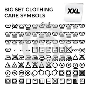 Vector Illustration Set Clothing Care Symbols