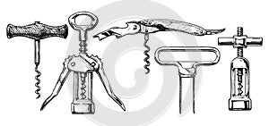 Vector illustration set of corkscrews photo