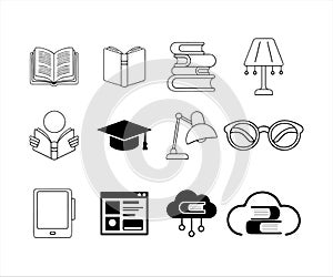 Vector Illustration Set of Educational and Study-Related Icons