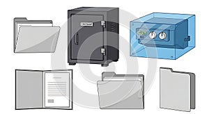 Document Storage and Security Icons Set