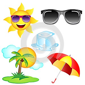 Vector Summer Elements Clipart Set
