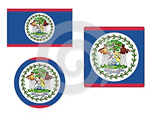 Set of Flags of Belize photo