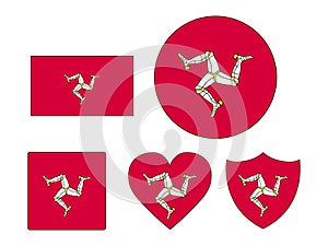 Set of Flags of Isle of Man