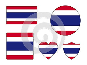 Set of Flags of Thailand