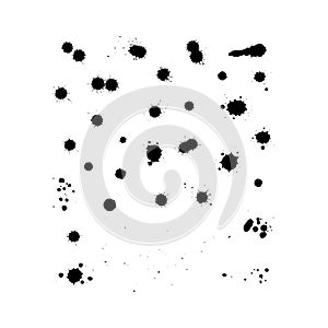 Vector illustration. Set of grunge ink stains