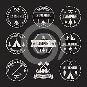 Vector illustration set of logos on the theme of camping
