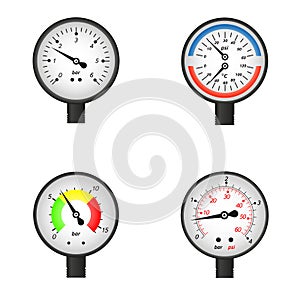 Vector illustration set of manometers.