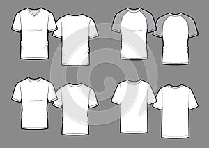 Vector illustration. Set of men`s and t-shirts. Casual clothes