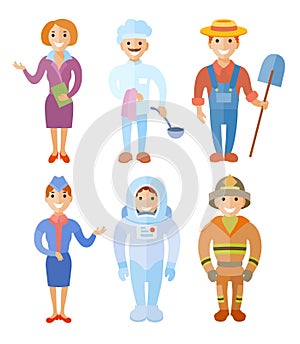 Vector illustration set of people of different professions