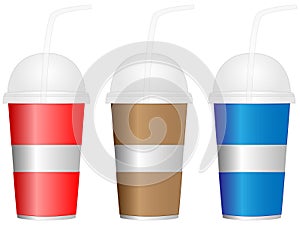 Vector Plastic Cup with lid Mockup