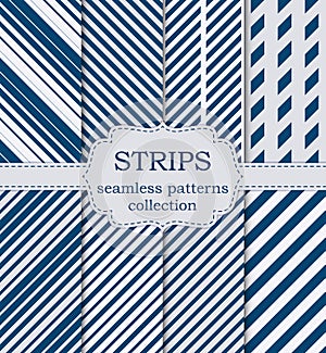 Vector illustration of a set of seamless patterns strips