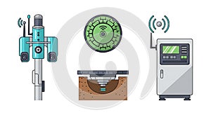 Smart City IoT Infrastructure Elements Vector Set