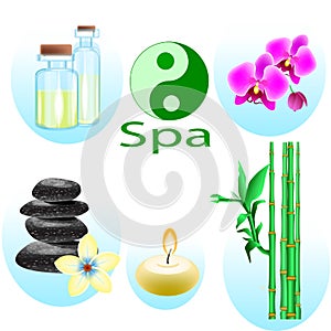 Vector illustration of a set of spa icons isolated