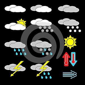 Vector illustration set of weather the icons.