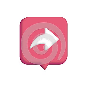 Vector illustration of share notification icon. Speech bubble with sharing icon. Social network and digital marketing notification