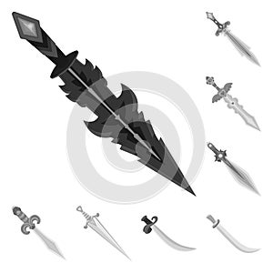 Vector design of sharp and blade  logo. Set of sharp and dagger  stock vector illustration.