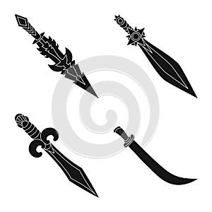 Vector illustration of sharp and blade icon. Collection of sharp and dagger stock symbol for web.