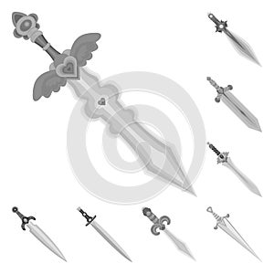 Vector illustration of sharp and blade  icon. Collection of sharp and dagger  stock vector illustration.