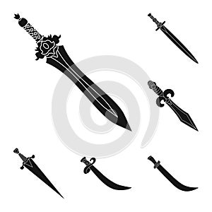 Vector illustration of sharp and blade icon. Set of sharp and dagger stock symbol for web.