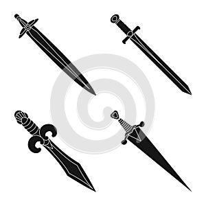 Vector design of sharp and blade logo. Collection of sharp and dagger vector icon for stock.