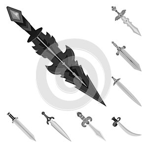 Vector illustration of sharp and blade  icon. Set of sharp and dagger  vector icon for stock.