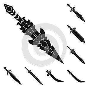 Vector illustration of sharp and blade  logo. Set of sharp and dagger  vector icon for stock.