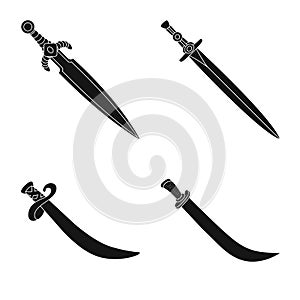 Vector illustration of sharp and blade  sign. Collection of sharp and dagger  stock symbol for web.
