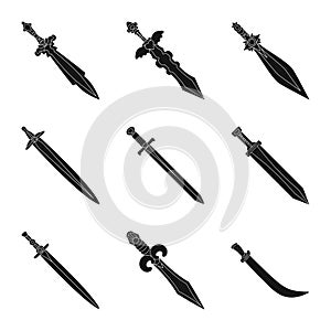 Vector illustration of sharp and blade  sign. Collection of sharp and dagger  vector icon for stock.