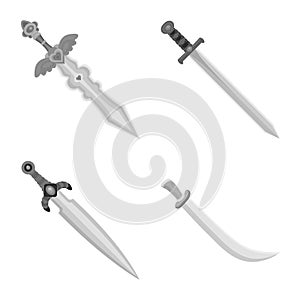 Vector illustration of sharp and blade symbol. Collection of sharp and dagger stock symbol for web.