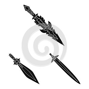 Vector design of sharp and blade icon. Collection of sharp and dagger stock symbol for web.