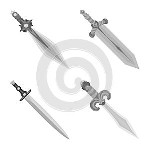 Vector illustration of sharp and blade symbol. Set of sharp and dagger stock vector illustration.