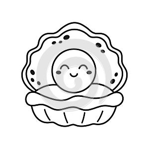 vector illustration of shellfish character in contouring
