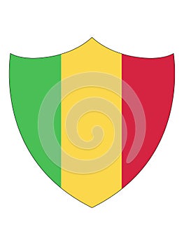 Shield Shaped Flag of Mali photo