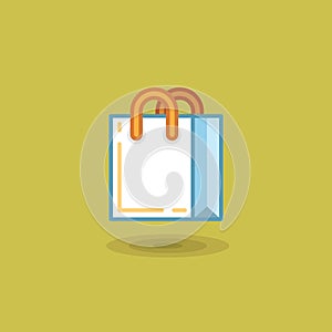 Vector illustration shopping bag on light green background