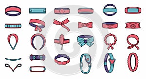 Set of Colorful Headbands and Accessories